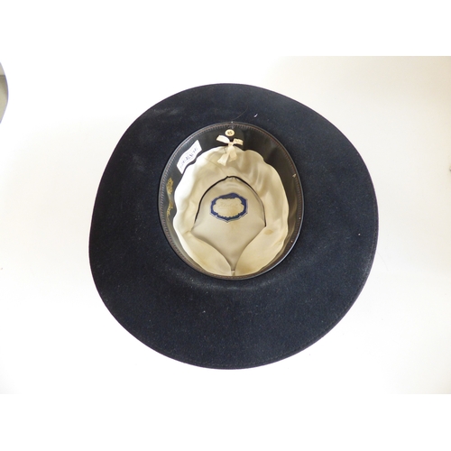 38 - Gentlemen's fashion accessories: to include a Bates, Hatter of St James, London black fabric Fedora ... 