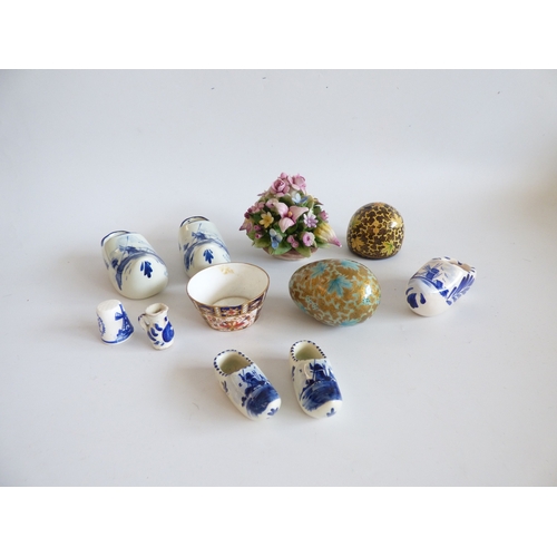 42 - Decorative items: to include a trio of Torino pottery decanters; and a bronzed finished mouse  4