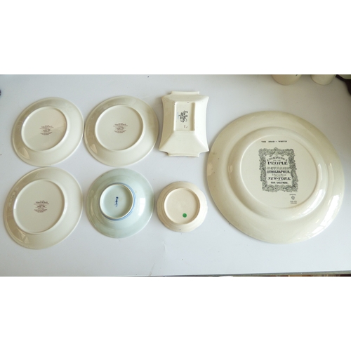 42 - Decorative items: to include a trio of Torino pottery decanters; and a bronzed finished mouse  4