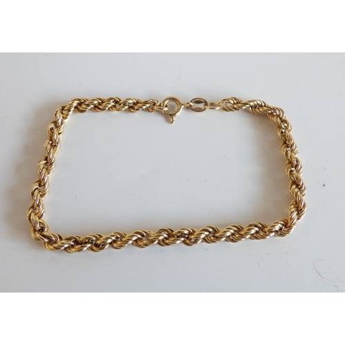 47 - A 9ct gold ropetwist design necklace; and matching bracelet&nbsp; (approx. combined gross weight 8.5... 