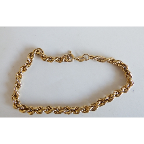 47 - A 9ct gold ropetwist design necklace; and matching bracelet&nbsp; (approx. combined gross weight 8.5... 