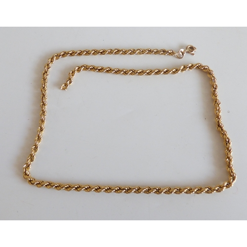 47 - A 9ct gold ropetwist design necklace; and matching bracelet&nbsp; (approx. combined gross weight 8.5... 
