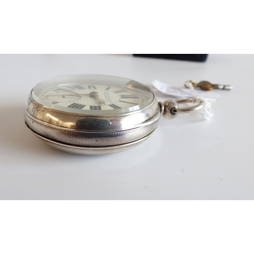 49 - A mid Victorian silver cased pocket watch; the movement inscribed Collingwood & Son, Middlesbrou... 