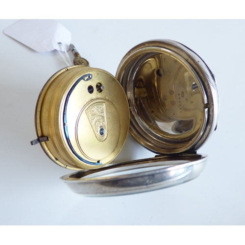 49 - A mid Victorian silver cased pocket watch; the movement inscribed Collingwood & Son, Middlesbrou... 