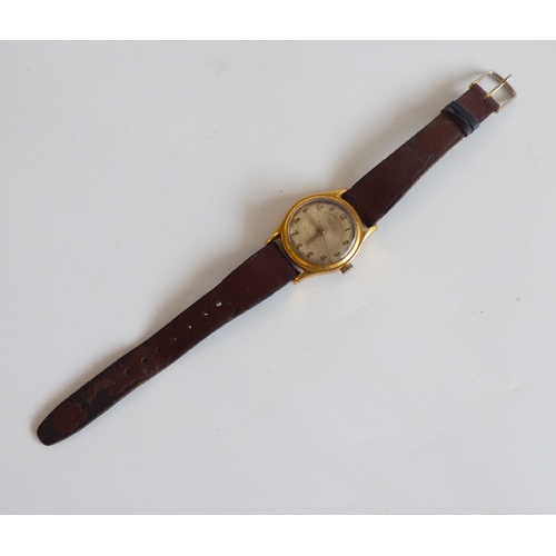 52 - A Hermes gold plated, stainless steel cased wristwatch, the 17 jewel shock resistant movement faced ... 