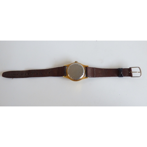 52 - A Hermes gold plated, stainless steel cased wristwatch, the 17 jewel shock resistant movement faced ... 