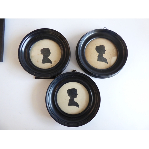 54 - Victorian period collectables: to include silhouette profile pictures; and daguerreotypes&nbsp;