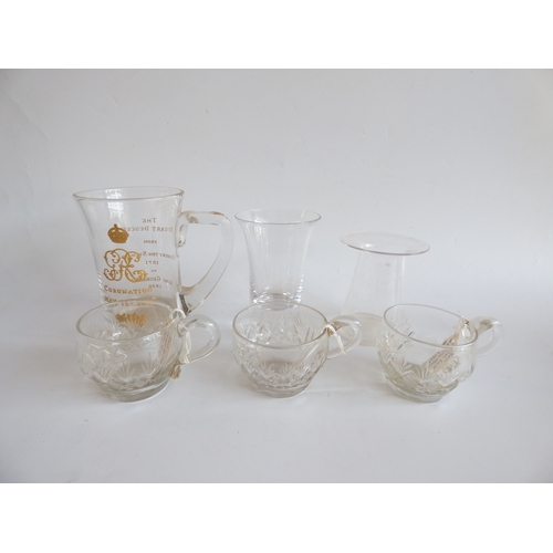 56 - Ceramics and glassware: to include a glass tankard, celebrating the Coronation of King George VI  19... 