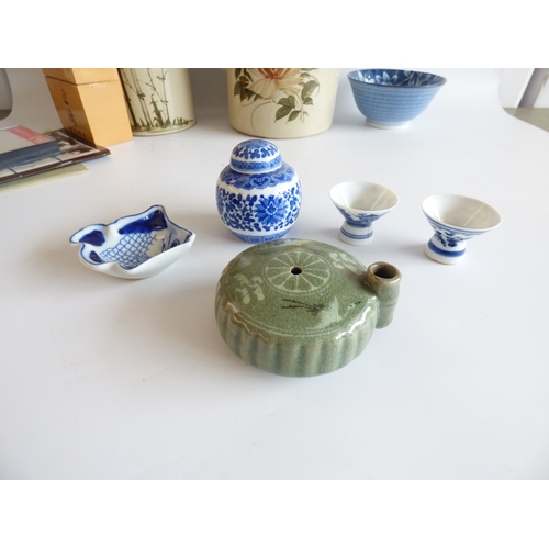 57 - Asian collectables: to include ceramics; and Korean calligraphy accessories