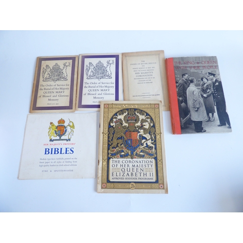 59 - Royal related items and ephemera: to include a printed Order of Service for the burial of His Majest... 