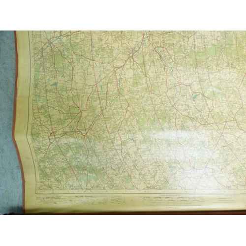 60 - A 20thC Educational Popular Edition 1 inch map, sheet no.114/115 covering Windsor, South East London... 