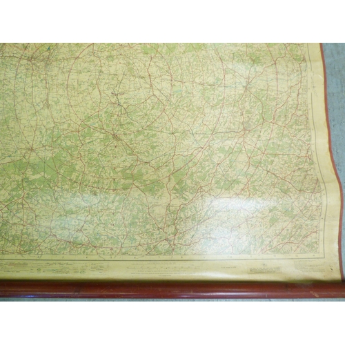60 - A 20thC Educational Popular Edition 1 inch map, sheet no.114/115 covering Windsor, South East London... 