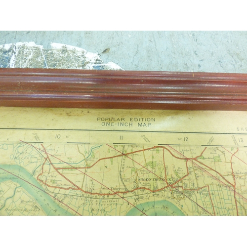 60 - A 20thC Educational Popular Edition 1 inch map, sheet no.114/115 covering Windsor, South East London... 