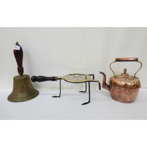 55 - A mixed lot: to include a vintage school bell