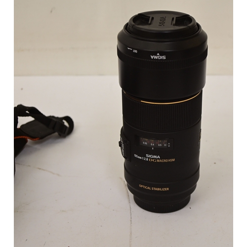 Photographic equipment, viz. a Sony Alpha A65 DSLR camera with a Sigma ...