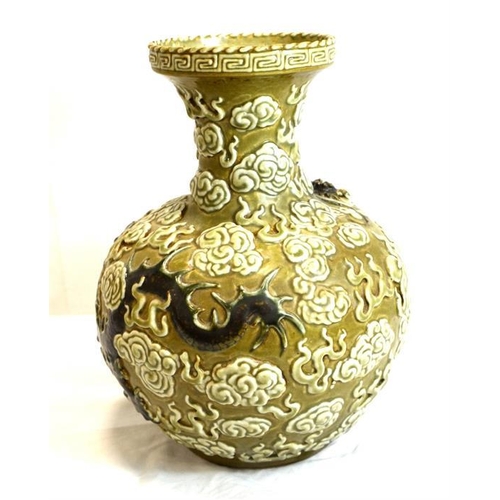 47 - A Chinese vase, decorated with a dragon among clouds, mark to base, height 28cm