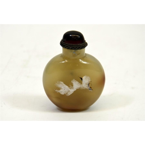 61 - A Chinese agate snuff bottle, plain polished form