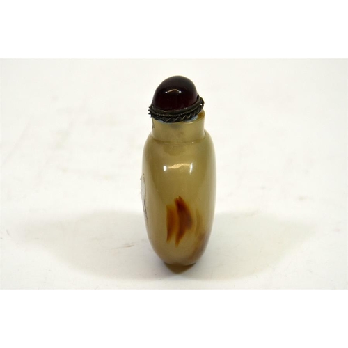 61 - A Chinese agate snuff bottle, plain polished form