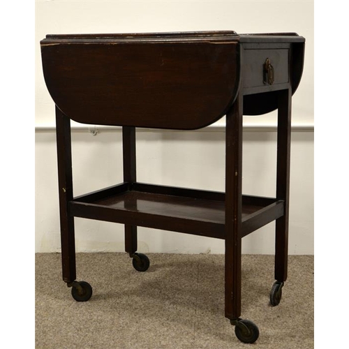 275 - Occasional furniture including contemporary folding tables, 1920s trolley, 17th century style oak jo... 