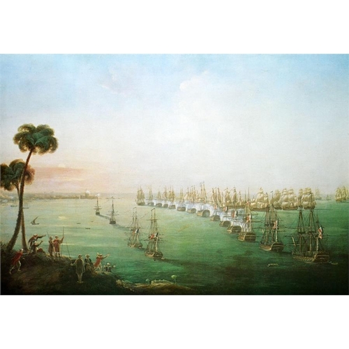 292 - After Nicholas Pocock, five limited edition Nelson prints including The Five Ships of Horatio Nelson... 