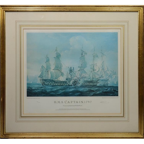 292 - After Nicholas Pocock, five limited edition Nelson prints including The Five Ships of Horatio Nelson... 