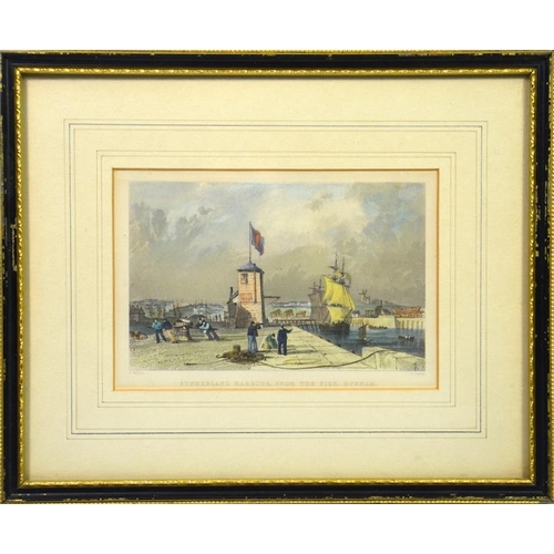 293 - 19th century prints including Glasgow, Sunderland Harbour, Part of Coventry, High Street Coventry an... 