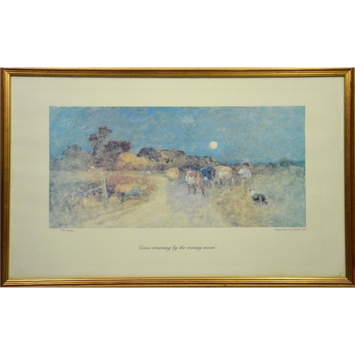 302 - After Thomas James Lloyd, Cows returning by the evening moon, print, limited edition 191 of 10,300, ... 