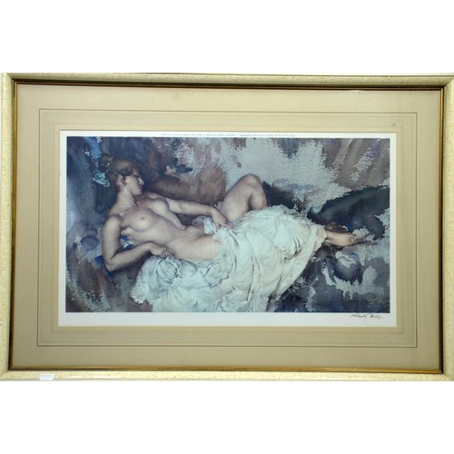 314 - † Sir William Russell Flint (British, 1880-1969), Reclining Nude, print, signed in pencil and stampe... 