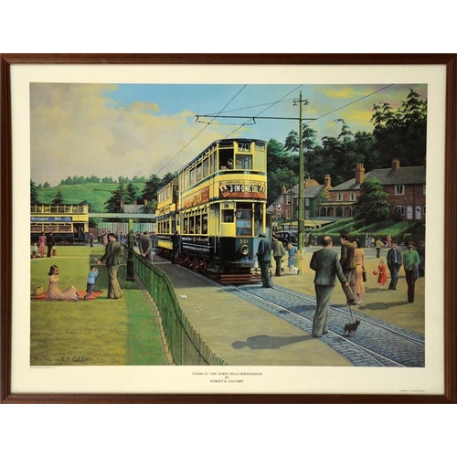 317 - Robert K Calvert, Trains at Lickey Hill Station, print, and another, The Old Bull Ring, Birmingham, ... 