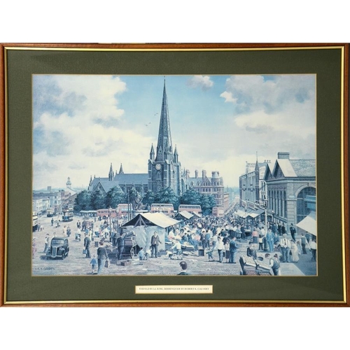 317 - Robert K Calvert, Trains at Lickey Hill Station, print, and another, The Old Bull Ring, Birmingham, ... 