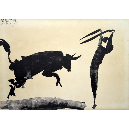 325 - After Pablo Picasso, Bullfight II and III and Rider IV, prints, 30cm x 42cm, framed (3)