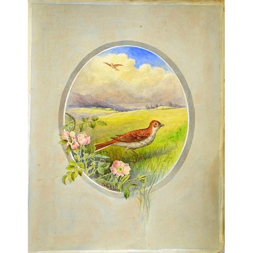 366 - Philip A. Ashley (20th century), Pair of paintings of a Thrush and Bullfinches, watercolour, signed,... 