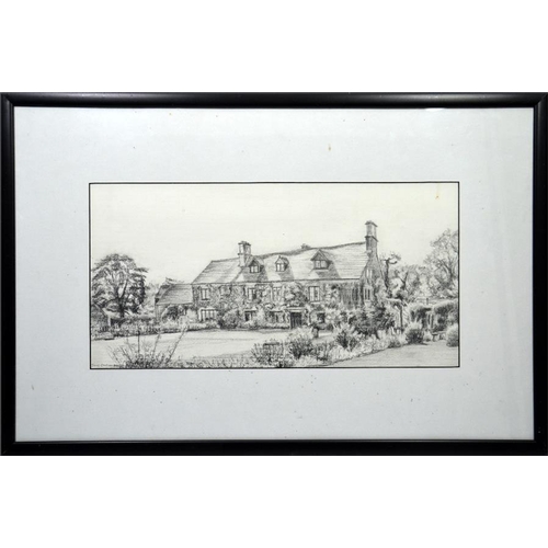 384 - A collection of paintings and drawings including houses and interiors, market scene etc., framed (4)