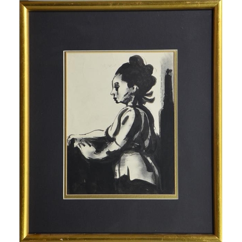 396 - † John Melville (British, 1902-1986), Sketch Study For The Barmaid, watercolour, unsigned, 28cm x 22... 