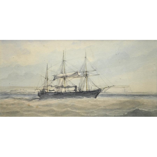 398 - Richmond Markes (act.1890-1920), HMS Achilles Steamer Off Dover, watercolour, labelled on mount, 10c... 