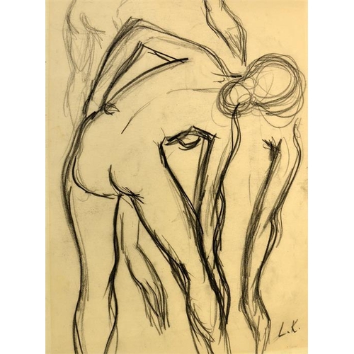 403 - † Laura Knight RA (1877-1970), Nude Figures, pencil drawing, signed with initials lower right, 37cm ... 