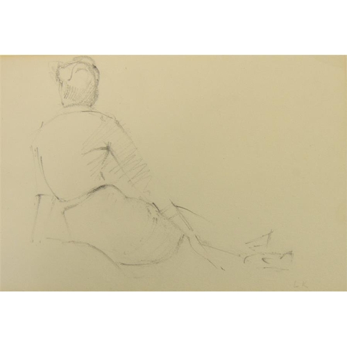 404 - † Laura Knight RA (1877-1970), Reclining Woman in Skirt, pencil drawing, signed with monogram lower ... 