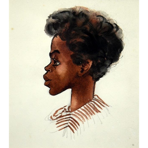 408 - Marjorie Sinclair RBSA (20th century), Portrait Of A Young Woman, watercolour, named inscribed to mo... 