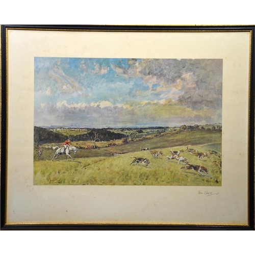 411 - † Tom Carr (British, 1912-1977), The North Staffs Fox Hounds, watercolour, signed and dated 1967, in... 