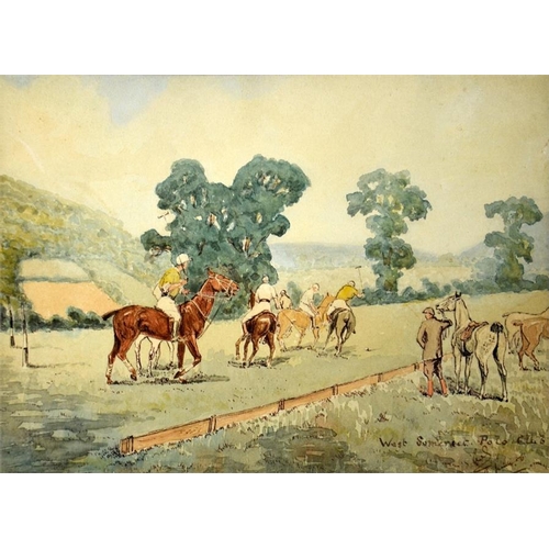 413 - † Charles Walter Simpson RBA RI ROI RSMA (British, 1885-1971), West Somerset Polo Club, watercolour,... 