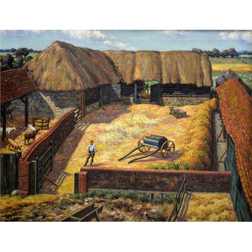 427 - Robert A. Wilson (20th century), Farmyard Scene, oil on canvas, signed, 70cm x 90cm, framed