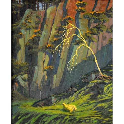 443 - Wierzejewski (20th Century), Woodland Grove, oil on board, together with a South American scene and ... 