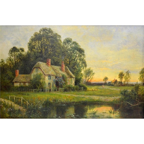 445 - Daniel Sherrin (1868-1942), Rural Landscape with Cottages, oil on canvas, signed William Langley, 52... 