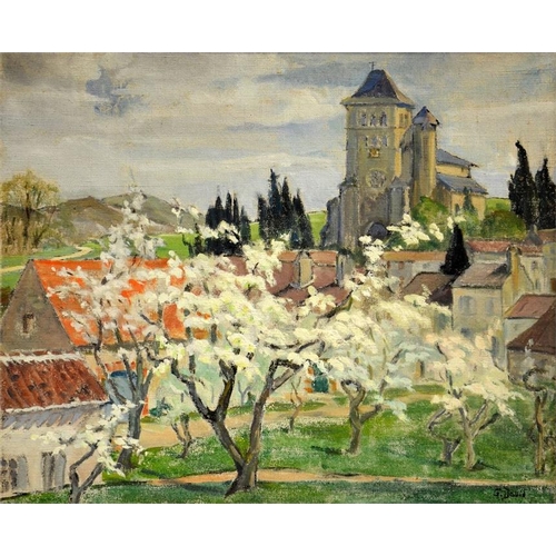 446 - Gabrielle David (1884-1959), Avril au Quercy, oil on canvas, signed, titled verso, 50cm x 60cm, fram... 