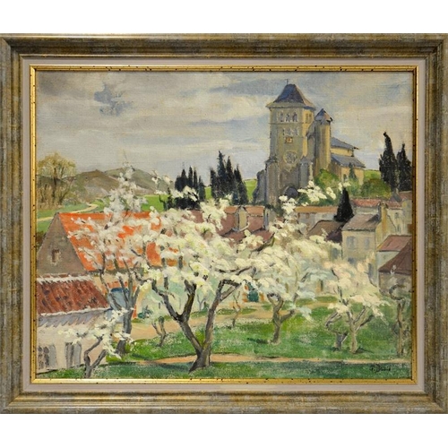 446 - Gabrielle David (1884-1959), Avril au Quercy, oil on canvas, signed, titled verso, 50cm x 60cm, fram... 