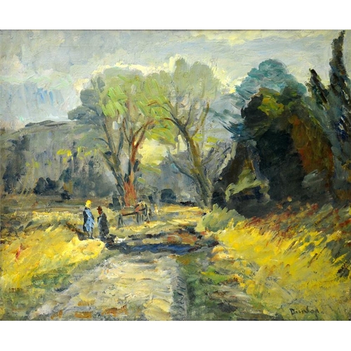 451 -  Ronald Ossory Dunlop RA (Irish, 1894-1973). Path to the Farm, Arundel. Oil on canvas. Signed Dunlo... 