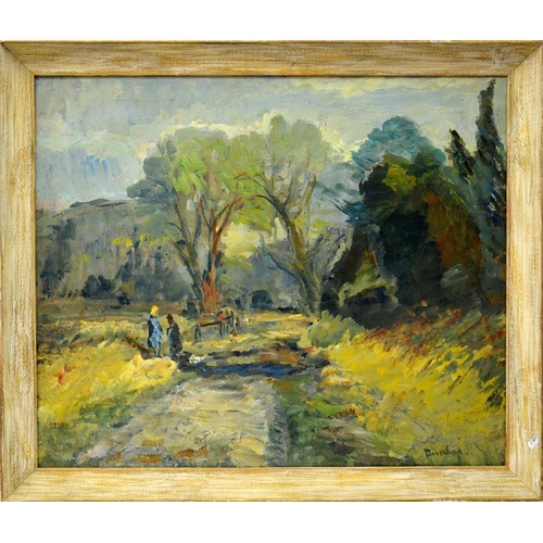 451 -  Ronald Ossory Dunlop RA (Irish, 1894-1973). Path to the Farm, Arundel. Oil on canvas. Signed Dunlo... 