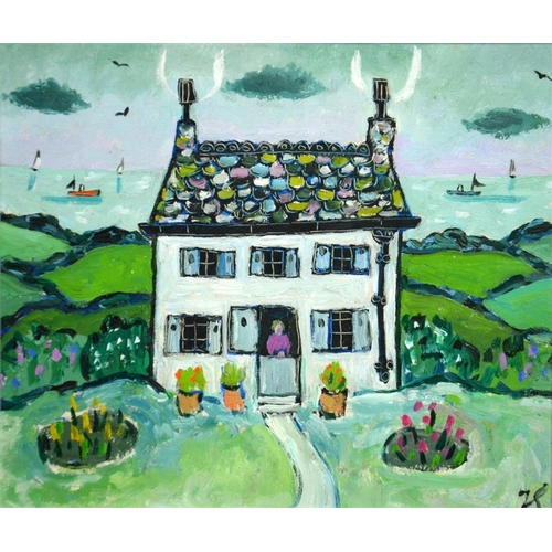 460 -  Joan Gillchrest (1918-2008), Spring in the Air, oil on board, signed, 17cm x 20cm, framed