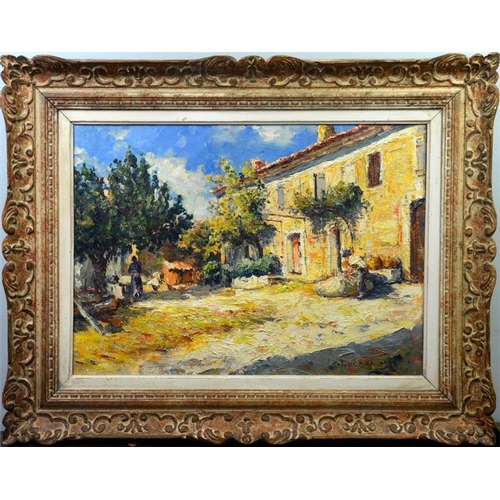 468 - Impressionist Movement (20th century), French Country Scene, oil on canvas, indistinctly signed and ... 