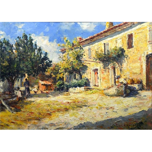 468 - Impressionist Movement (20th century), French Country Scene, oil on canvas, indistinctly signed and ... 